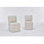 Chaise de salle à manger rembourrée en lin avec roulettes (ensemble de 2)-937357153