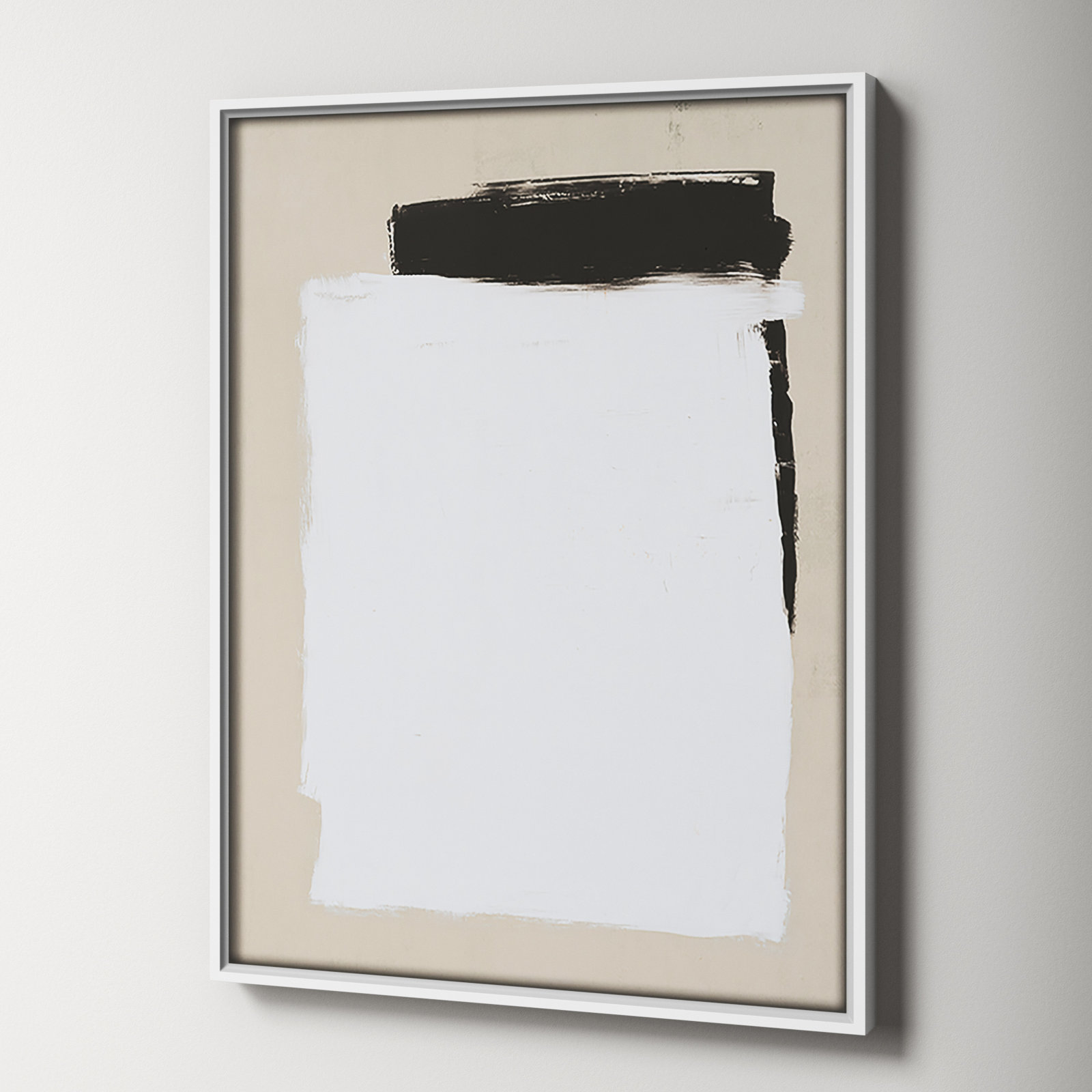 Two Mirrors, 41.5" H x 31.5" W, Framed Canvas, White
