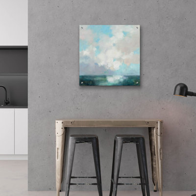 Art mural en verre épique «Cloudscape» par Julia Purinton, 12 po x 12 po