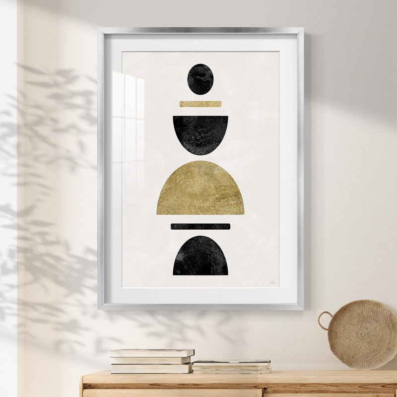 Modern Stack -Framed Print, 25.5" H x 17.5" W, Silver