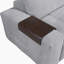 Canapé en tissu texturé moderne et contemporain de 154 po avec plateau d'accoudoirs en bois intégré, détails capitonnés et coussins de dossier réversibles Louise-1460777898
