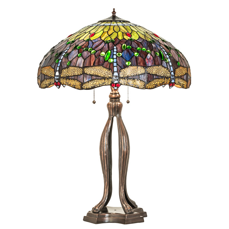 Lampe de table libellule en métal