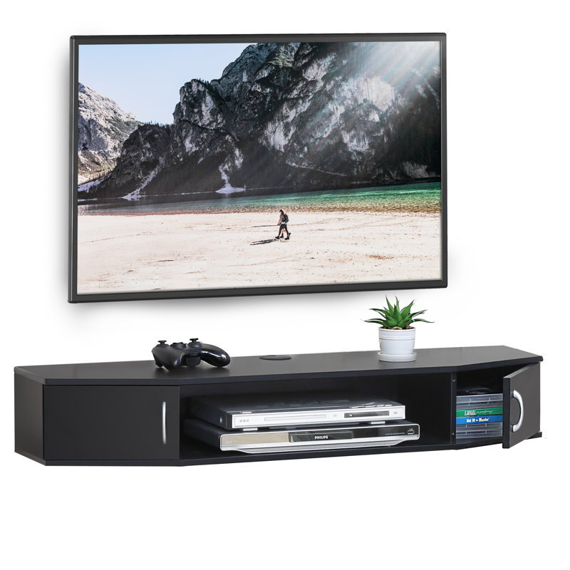Meuble télé flottant pour téléviseur de 60 po ou moins Rether, Noir