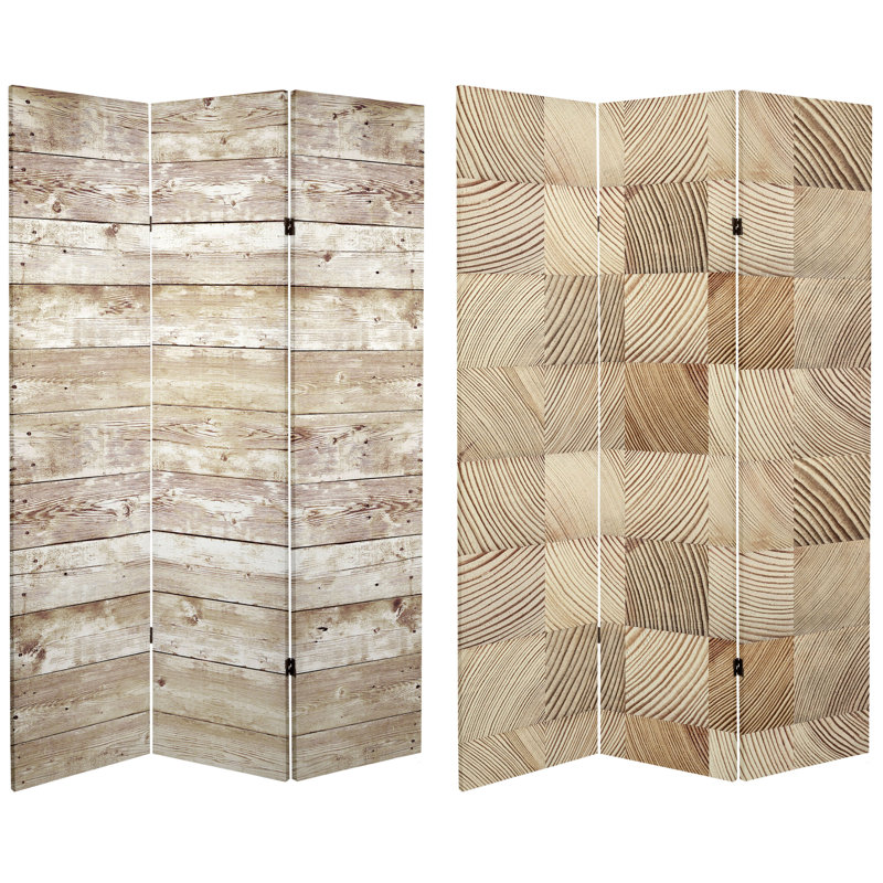 47.25'' 3 - Panel Folding Room Divider, Wood Grain