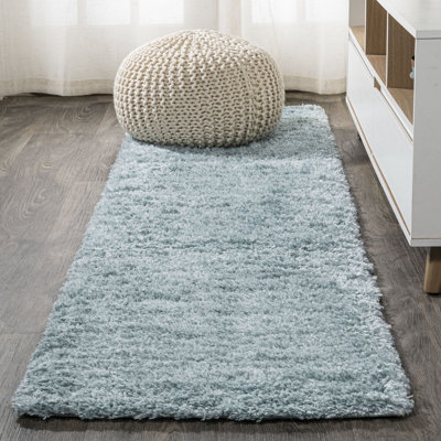 Anttwan Solid Shag Turquoise Rug