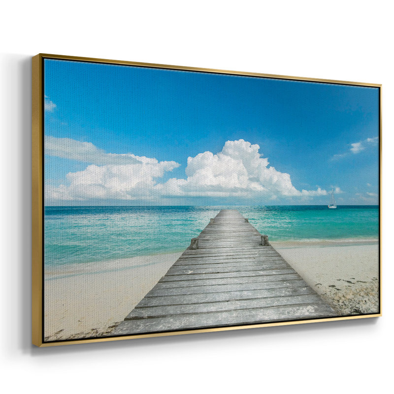 Infinity Pier, reproduction d'art sur toile encadrée, Or, H 27 po x l 41 po x P 2 po