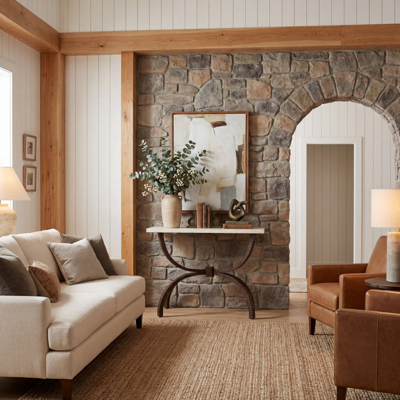 Teton Console-Bronze w/Travertine Top