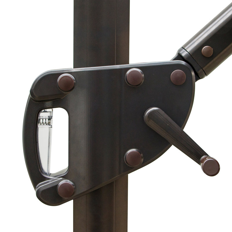 11.5 ft Gray Aluminum Cantilever Patio Umbrella with Double Top