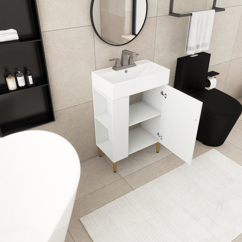Nesochi 22'' Single Bathroom Vanity with Ceramic Top