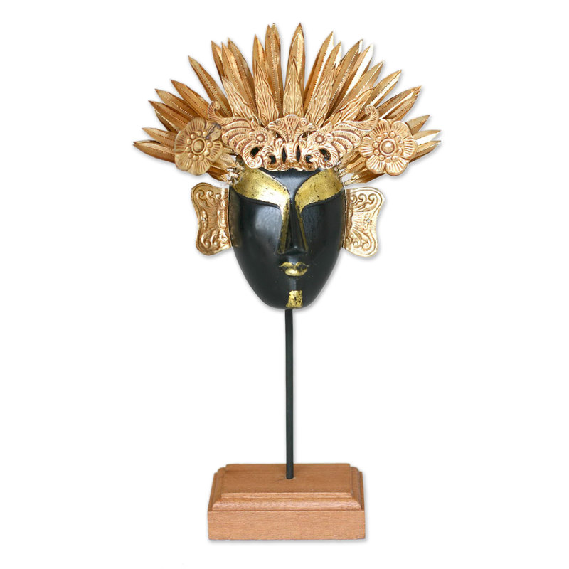 Golden Queen Wood and Copper Bust