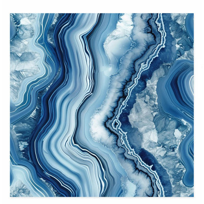 «Abstract Blue Geode Dreams I», reproduction d'art moderne sans cadre