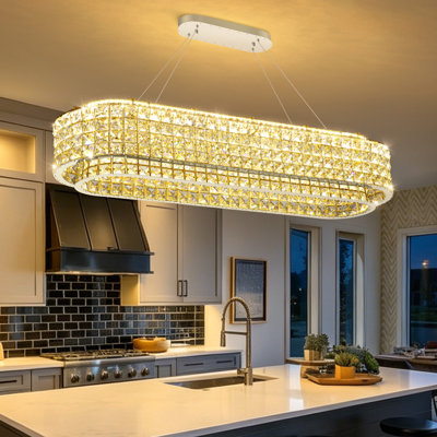 Modern Led Chandelier For Dining Room Silver