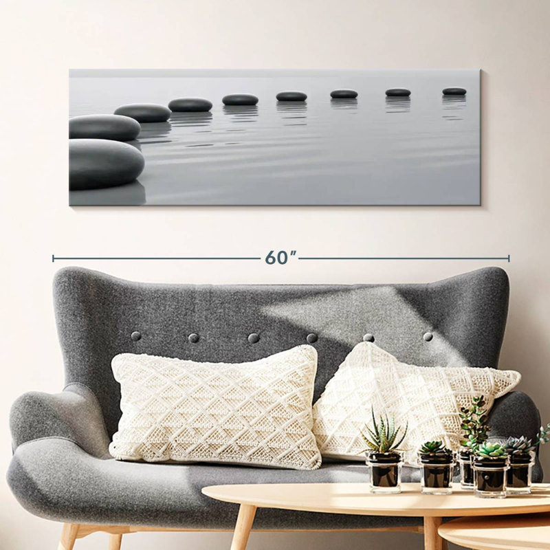 Impression sur toile Minimalist Stones, H 48 po x l 16 po x P 1,25 po