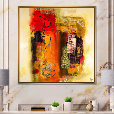 Modern Energetic Color Dance VII - Picture Frame Print on Canvas