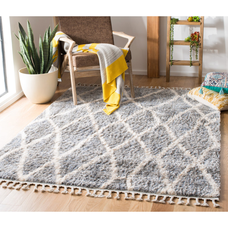 Triplett Fringe Shag Performance Geometric Rug, Rectangle 5'3" x 7'6"