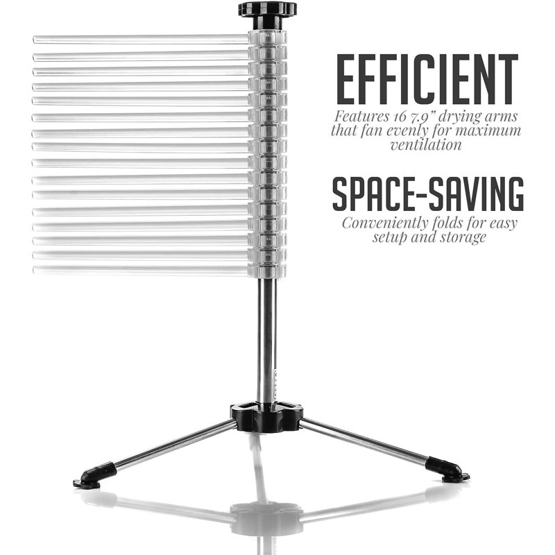 OVENTE Collapsible Pasta Drying Rack with BPA-Free Acrylic Rods, Spaghetti and Noodle Dryer Rack, Easy Storage Compact and Quick Set-Up for Home Use Perfect for Homemade Noodle and Pasta ACPPA900C