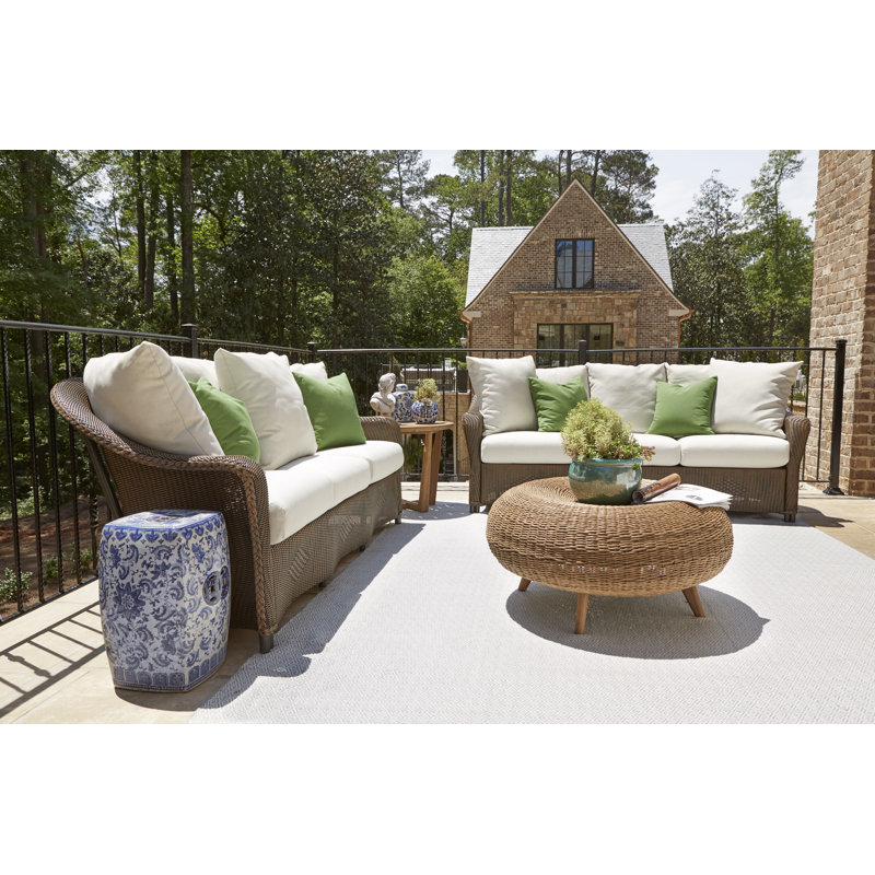 Reflections Outdoor 3 - Seat Patio Sofa, Ivory, Demo Stone