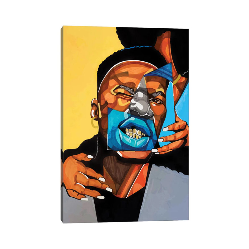 Dents dorées - impression d'art graphique, Pas de tapis, Toile tendue, H 40 po x l 60 po x 1,5 po