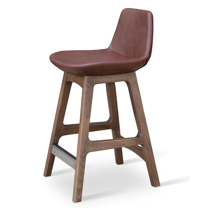 Tabouret de bar et de comptoir Pera, Bois de hêtre ; noyer, PPM - châtaignier