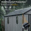 Outdoor Resin Storage Shed, Heavy-Duty Plastic Shed with Reinforced Floor, Windows & Mesh Vents, Lockable Door, Garden Shed