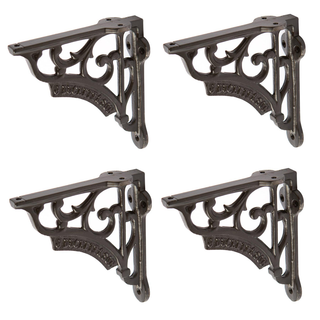 Hammer & Tongs - Ornate Iron Shelf Bracket - D120mm - Black