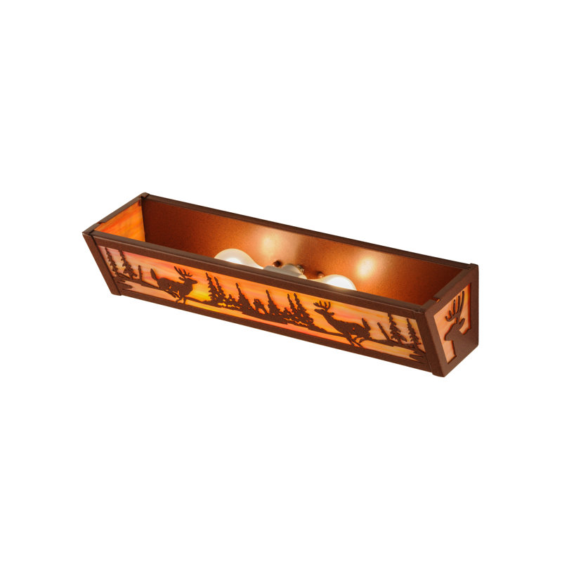 Meyda 20" Energy Star Deer at Lake 2-Light Vanity Bar