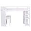 Lit mezzanine avec tiroirs de rangement, bureau et escalier, lit mezzanine en bois avec tablettes-1175415891