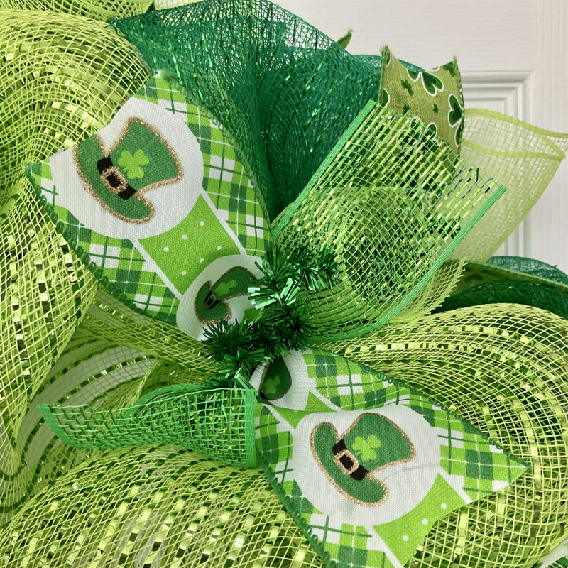 St Patrick's Day Handmade Ribbon Wreath