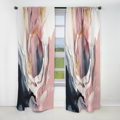 Romina - Abstract Marble Marble Blackout Curtain - 1 Panels
