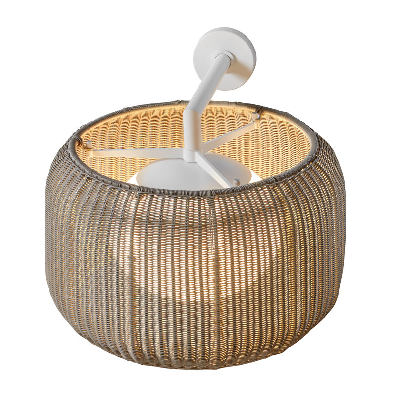 Applique murale à bras 2 lumières Fora, Blanc naturel, Beige clair, Non