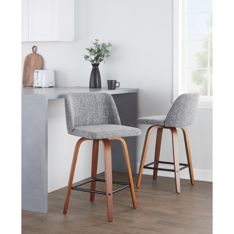Lakyia Upholstered Counter Stool, Gray