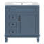 Meuble-lavabo compact avec lavabo en céramique 2 tiroirs et tablette réglable pour petits espaces-659850582