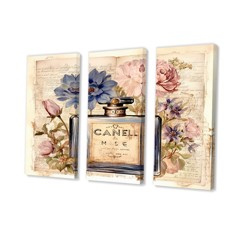 Chandlee - Perfumes, ensemble d'art sur toile, H 28 po x l 36 po x P 1 po