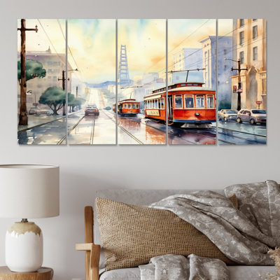 San Francisco Street Car U.S. States & Territories Wall Decor on Metal
