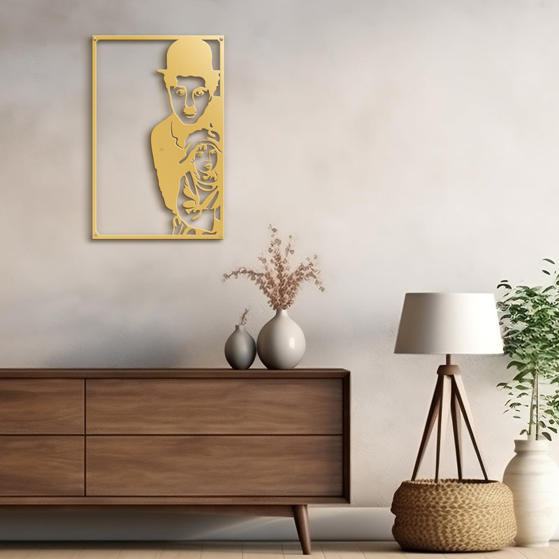 Décoration murale en métal, H 30 po x l 20 po x P 0,05 po, Or