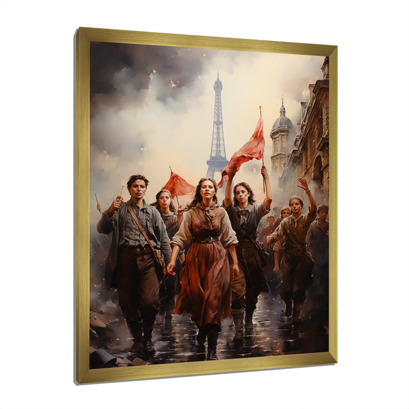 Bevon la Révolution française III, H 32 po x l 24 po x P 1 po, Encadrement doré