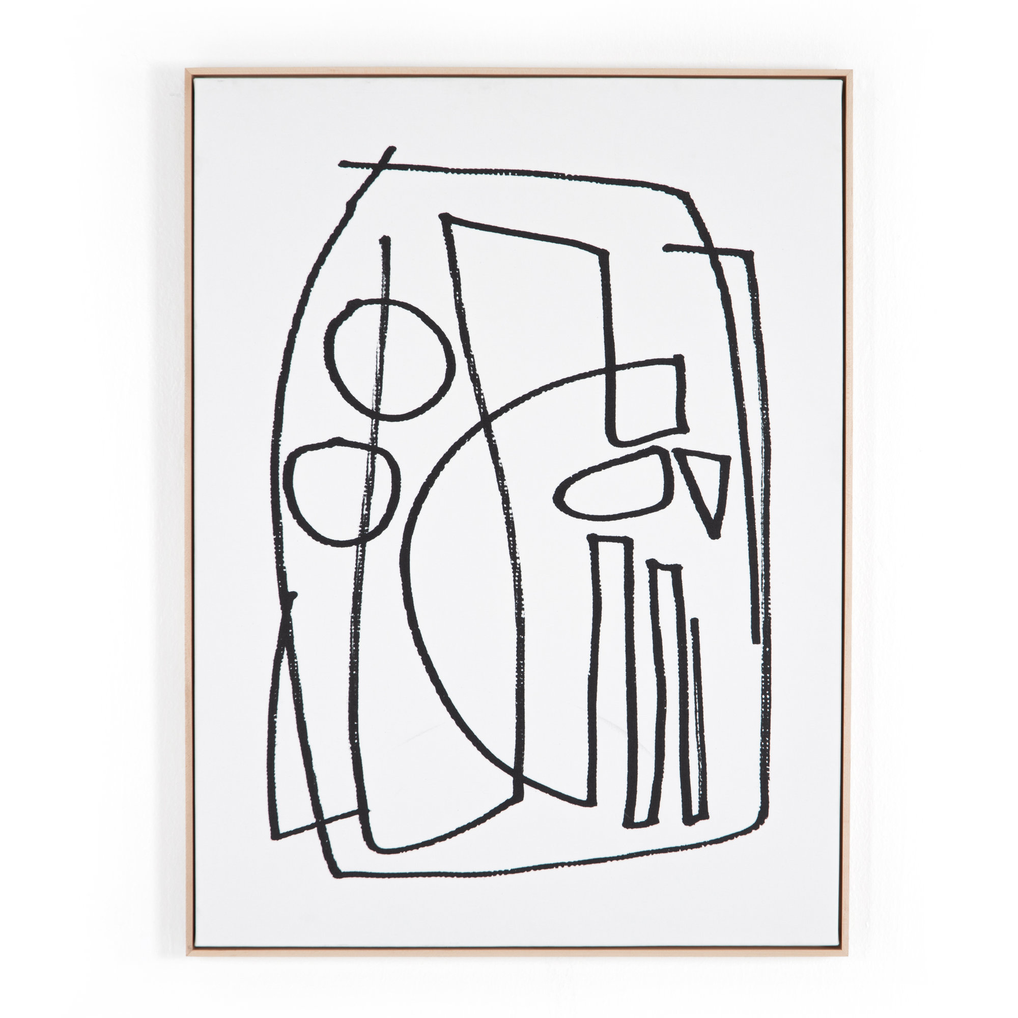 Stark 2 by Dan Hobday, 40" H x 30" W x 2" D, Light Brown Floater Framed