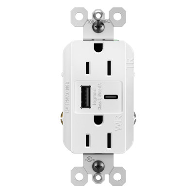 Radiant 15 Amp Weather Resistant Outdoor Ultra Fast Usb Type A/C Outlet