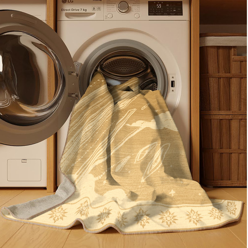 Tapis oriental brun lavable à la machine Pavle, 7 x 9