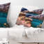 Coussin Deep Glacier en bleu - imprimé paysage