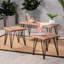 1-Piece Industrial Wood Coffee Table With Accent Table And Metal