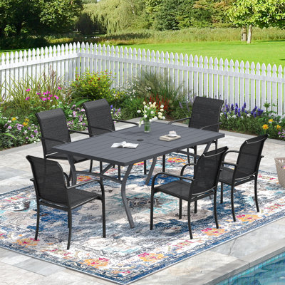 6-Person Outdoor Dining Set With Rectangular Table
