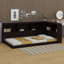 Lit de jour simple en bois avec armoires de rangement Dempster-1328762395