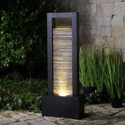 Metal Fountain with Lights