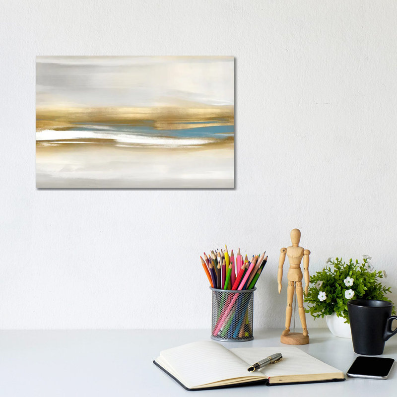 Highlight Gold And Teal I by Jake Messina - Wrapped Canvas Print, 20.32 cm H x 30.48 cm W