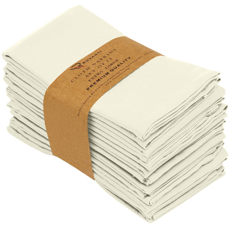 Poly Cotton Enrich Twill Cloth Napkins, Ivory