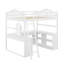 Lit mezzanine double en bois avec bureau