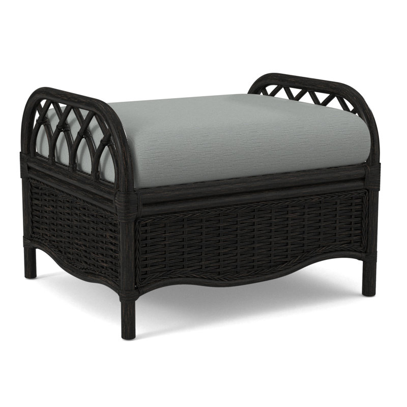 Everglade Ottoman, Beige Performance Fabric; 0851-73, Antique Black