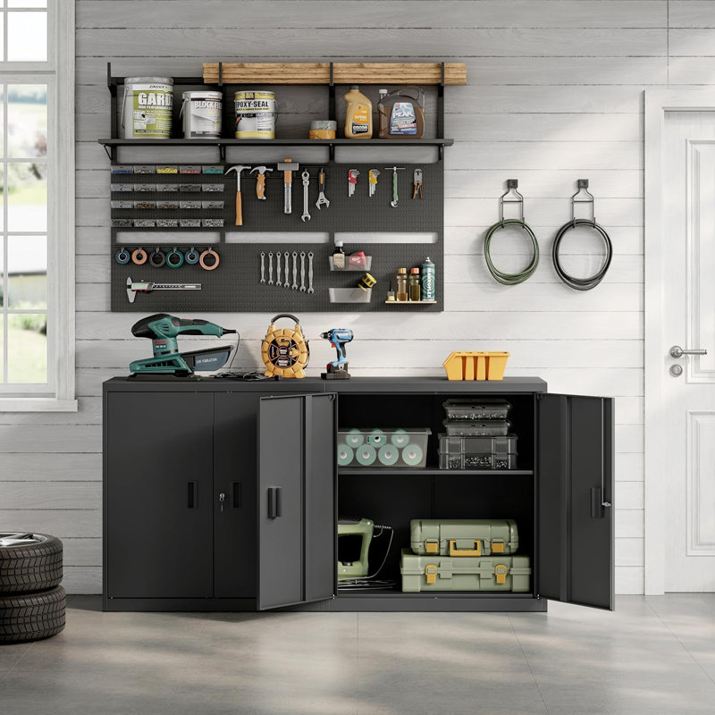 Bedarra Iron 2 - Door Rectangle Accent Cabinet, Black