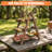 3-Tier Collapsible Wood Tray Stand, Paulownia Finish Multi-Level Display Rack with Detachable Trays for Kitchen Counter & Table-429647903